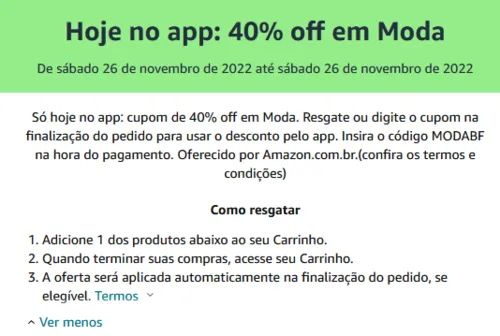 Imagem na descrição da promoção