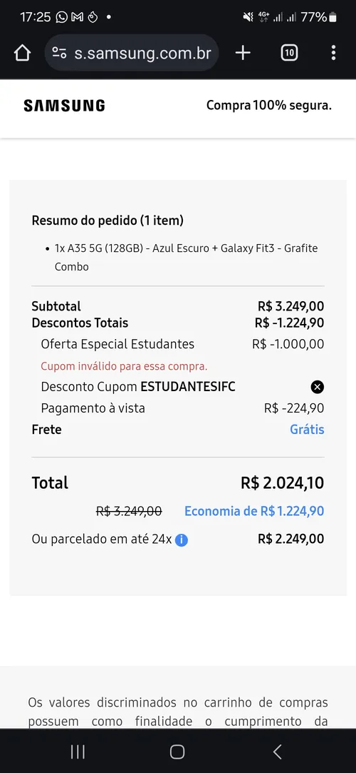 Imagen na descrição da promoção