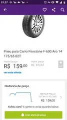 Pneu Aro 14” Firestone 175/65R14 82T - F-600 - R$159