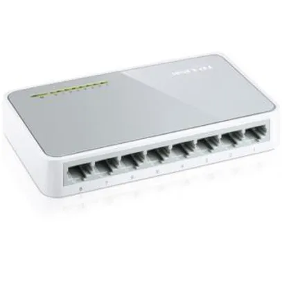 Switch de mesa TP-Link SF1008D / 8 Portas RJ45 / Controle de Fluxo 802.3x / 10/100Mbps | R$43