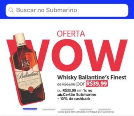 [Exclusivo APP] Whisky Ballantines 750ml | R$34