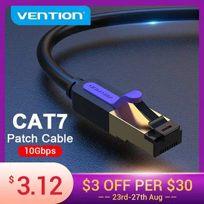 (Todos Usuários) Cabo Ethernet Cat 7 10Gbps Vention | R$1,3