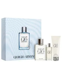 Conjunto Acqua Di Giò Homme Trio Giorgio Armani Masculino - Eau De Toilette 100ml + Travel Size 15ml + Gel De Banho 75ml