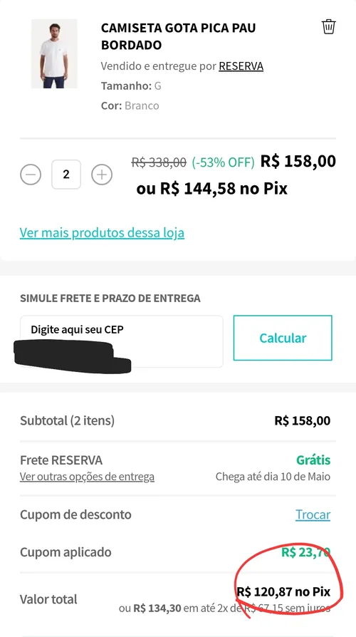 Imagem na descrição da promoção