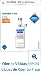 [Loja Física - Ribeirão Preto] VODKA 1L ABSOLUT - R$60