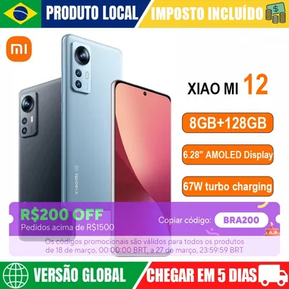 Smartphone Xiaomi Mi 12 8GB RAM 128GB ROM Android 5G Celular Versão Global| |   - AliExpress