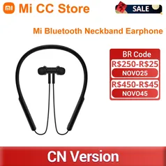 [GPay/Taxas Inclusas] Fone De Ouvido Bluetooth Xiaomi Neckband In-ear Youth Edition - Intra Auricular - Preto