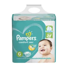 Fralda Pampers Confort Sec G - 180 Unidades | R$165