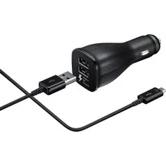 Carregador Veicular Samsung Preto Ultra Rápido com 2 Portas USB