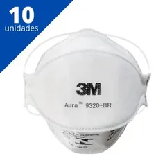 10 Máscaras 3M pff2 aura 9320 com espuma no clipe nasal para melhor vedação e conforto - 3M DO BRASIL | R$ 120