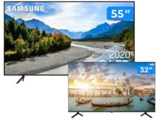 Combo Smart TV 4K QLED 55 Samsung 55Q60TA +Smart TV HD D-LED 32 Philco