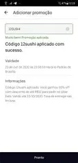 50% de desconto (até R$12) para pedir no Uber Eats