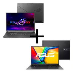 Notebook Gamer ROG Strix G16 G614JU-N3380 Eclipse Gray + Notebook ASUS Vivobook 16X K3605ZF-MB419 Indie Black