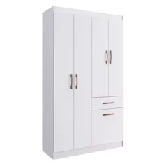 Guarda-Roupa 5 Portas 1 Gaveta Trento Multimóveis CR4155 Branco/Rosa/Azul