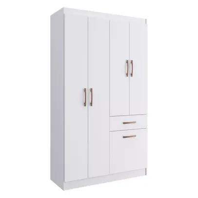 Guarda-Roupa 5 Portas 1 Gaveta Trento Multimóveis CR4155 Branco/Rosa/Azul