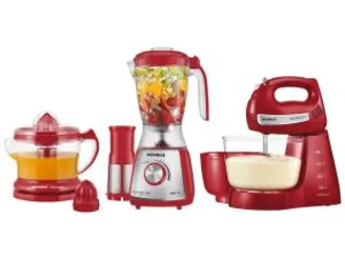 Kit Gourmet Red Premium Mondial - com Liquidificador + Batedeira + Espremedor  - R$179,91