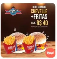 [BH] 2 Burguer Chevelle + 2 Fritas por R$ 10 no American Burguer pelo Rappi