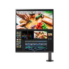 [Prime Ninja] - Monitor LG Ergo DualUp 28 SDQHD, 60Hz, Nano IPS, HDMI e USB-C, HDR 10, Ajuste de Altura, Som Integrado, VESA, PBP  - 28MQ780