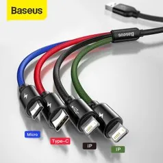 Cabo USB Baseus 3 em 1 Tipo C | R$46