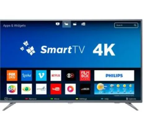 APP [Com AME R$ 1.543] Smart TV Led 50 Philips 4k UHD - 50PUG6513