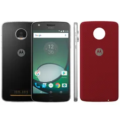 Moto Z Play XT1635-02 Preto - 32GB, Câmera 16MP, Dual chip, 5,5"  + Capa vermelha - R$1799