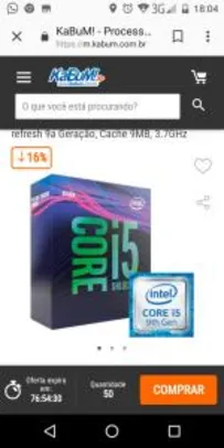 Processador Intel core i5 9600k