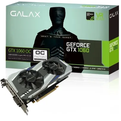 Placa De Video Galax Geforce Gtx 1060 Oc 6gb Ddr5 192 Bits - 60nrh7dsl9oc