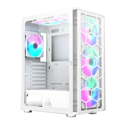 Gabinete Gamer Montech x3 Glass, Mid Tower, White, ATX, 6 Fans, Vidro Temperado