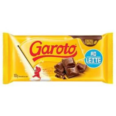 6 barras de chocolate Garoto 100gr por R$6,12