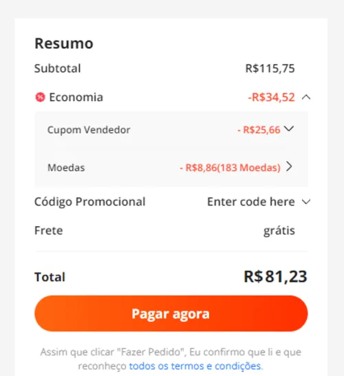 Imagem na descrição da promoção