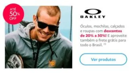 Até 50% OFF + Frete grátis na OAKLEY pagando com PAYPAL