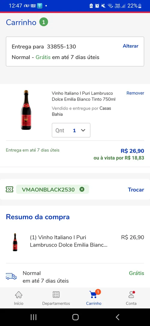 Imagem na descrição da promoção