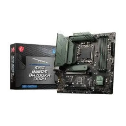 Placa Mãe MSI MAG B660M Bazooka DDR4 para Intel 12ª Geração, Socket LGA 1700, DDR4, Micro ATX, PCIe 4.0, LAN 2,5G, M.2