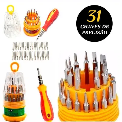 Kit Chaves Ferramentas de Precisão 31 Peças 31x1 para Eletrônicos Brinquedos Informática