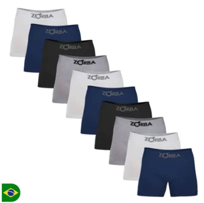 Kit com 10 Cuecas Boxer Algodão sem Costura Zorba