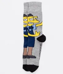 Meia Cano Longo Simpsons Bebida Moes Cinza | R$5