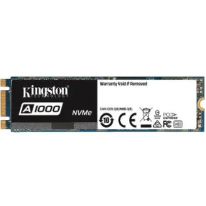 SSD Kingston A1000, 240GB, M.2 NVMe, Leitura 1500MB/S, Gravação 800MB/S - SA1000M8/240G | R$258