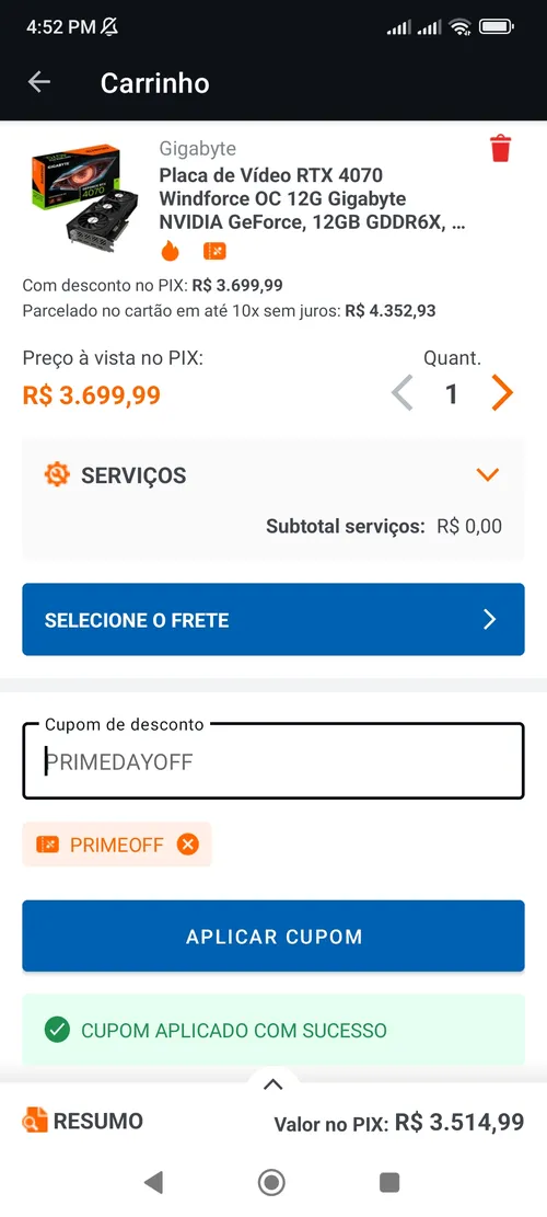 Imagem na descrição da promoção