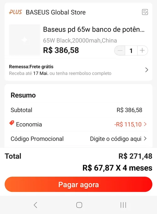 Imagem na descrição da promoção