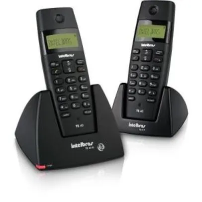 Telefone sem Fio Intelbras Dect TS 40 C Base + Ramal - R$145
