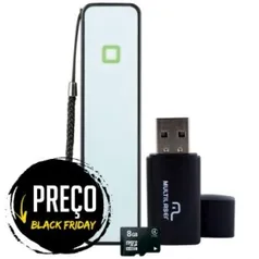 KIT: Carregador de bateria portátil 2600 mAh + Cabo Micro USB + Cartão De Memória de 8GB + Adaptador para Pen Drive - Multilaser