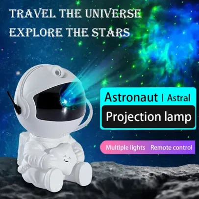 [Tx Inclusa] Astronauta Luz de Projeção, Projetor Galaxy, LED Night Light, Céu Estrelado, Atmosfera Luz, Decoração Desktop, Quarto