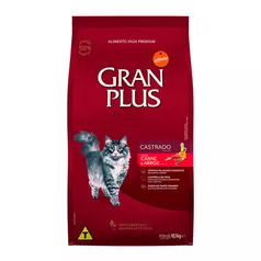 [Cartão Ame] Ração Gran Plus Gatos Castrados Carne e Arroz 10,1Kg