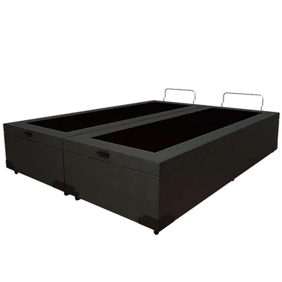 Base para Cama Box Queen Martin Premium com Baú Linho (47x158x198 cm) Grafite