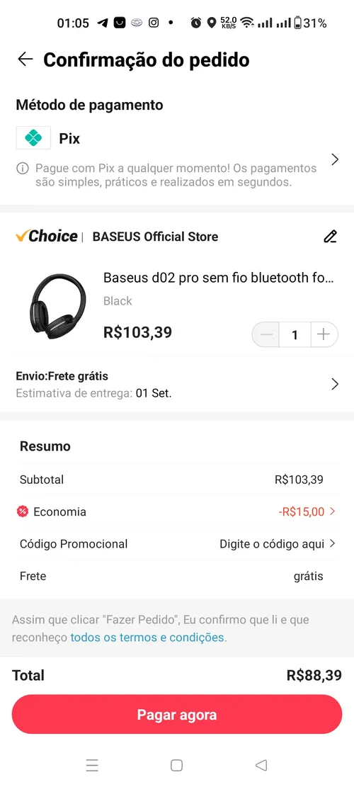 Imagem na descrição da promoção