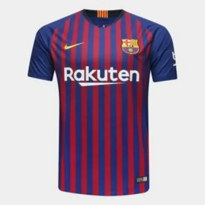 Camisa Barcelona Home 2018 s/n° Torcedor Nike Masculina - Azul e Grená