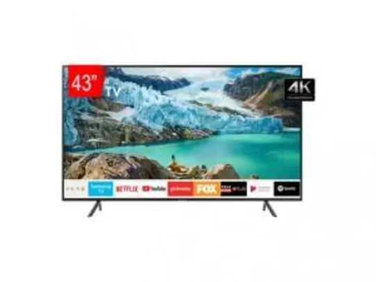 TV LED Samsung 43” 43RU7100 UHD 4K Smart, Bluetooth, HDMI, USB, Controle Remoto Único, HDR Premium