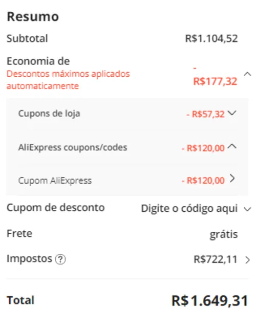 Imagem na descrição da promoção