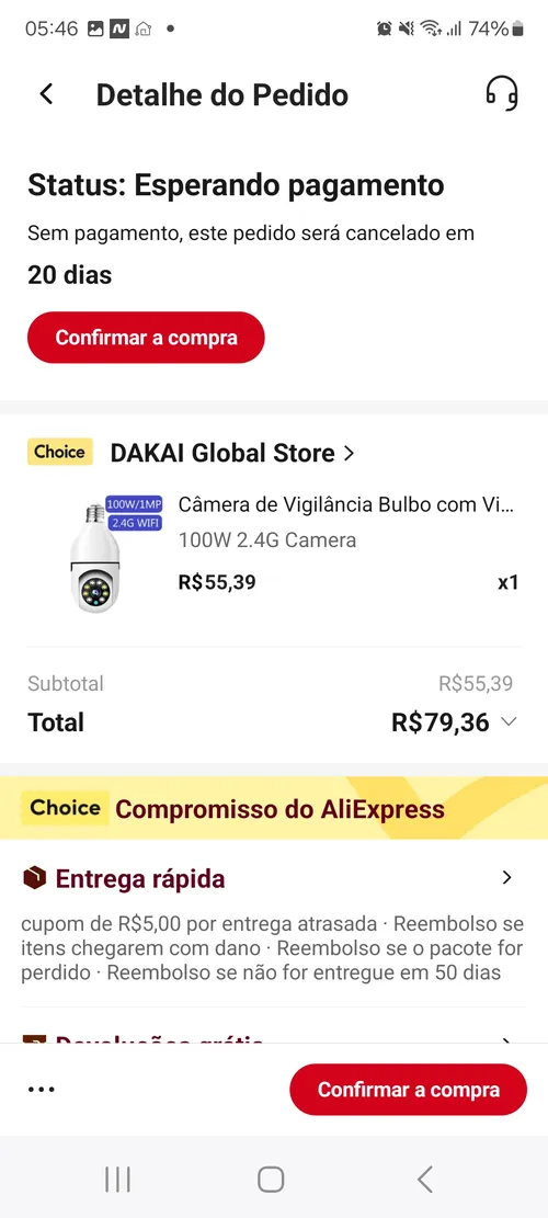 Imagem na descrição da promoção