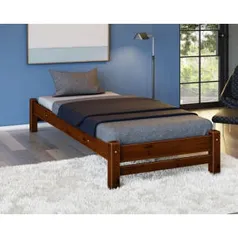 Cama de Solteiro Turca Madeira Maciça Cor Imbuia | R$ 169